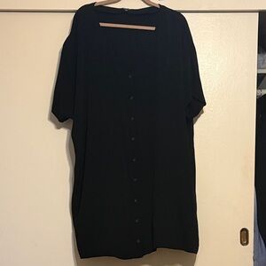 Madewell Black Button-Front Shift Dress
